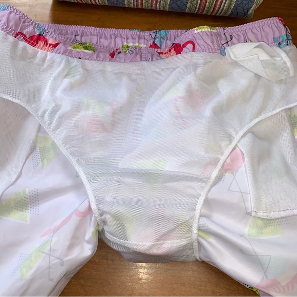 George Flamingo Swim Trunks, Purple Flamingo Print, XL, Like New - Picture 4 of 8
